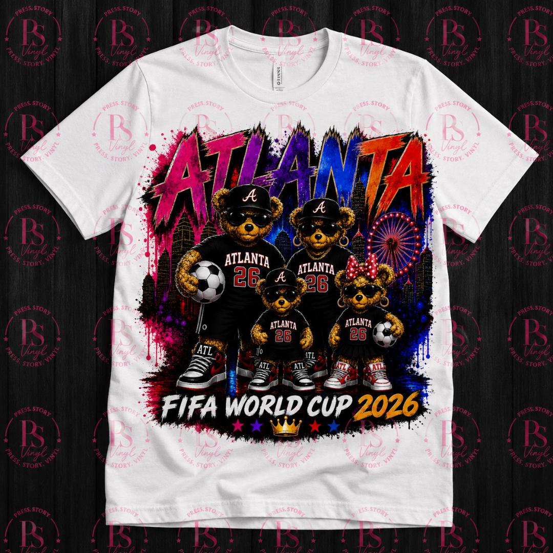 Atlanta Bear Family Graffiti FIFA World Cup 2026 T-Shirt