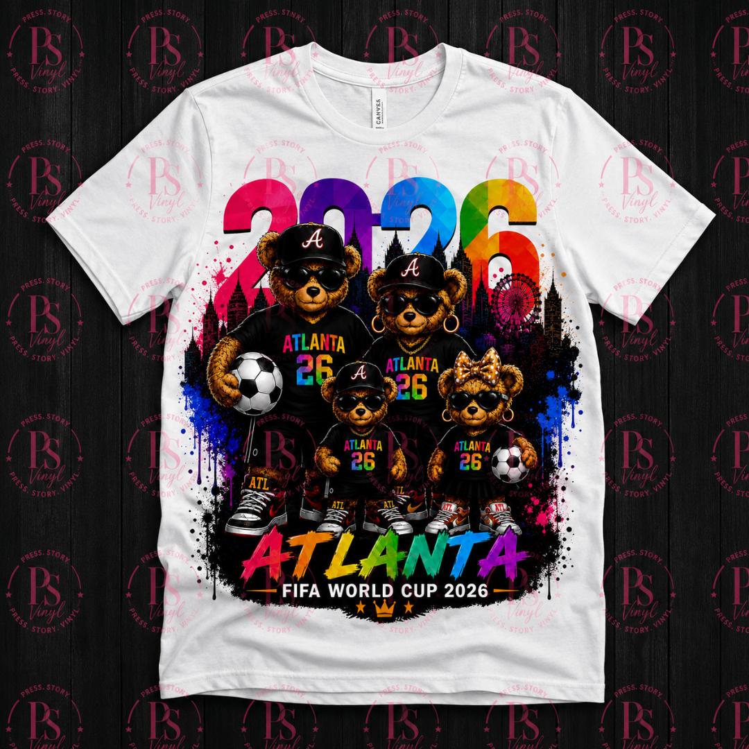 Atlanta Rainbow Bear Family FIFA World Cup 2026 T-Shirt