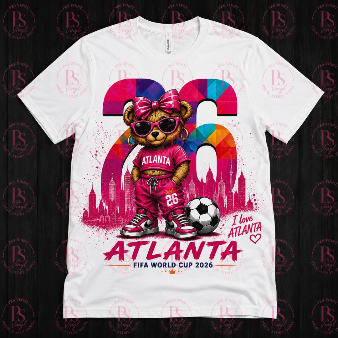 Atlanta Pink Girl Bear FIFA World Cup 2026 T-Shirt