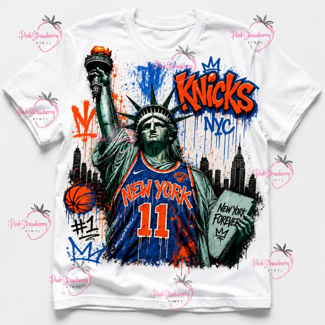 Knicks NYC Liberty Graffiti Graphic Tee
